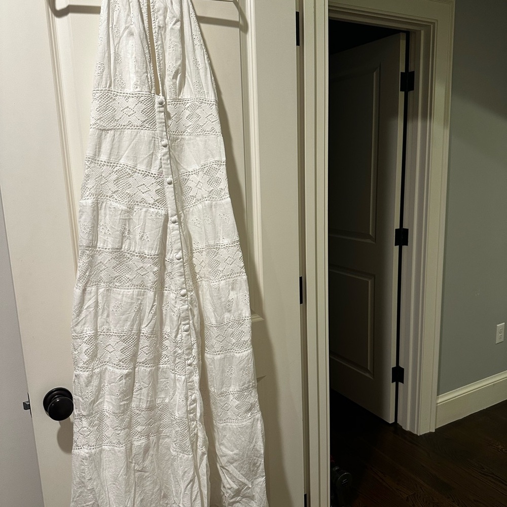 ASOS White Textured Lace Dress